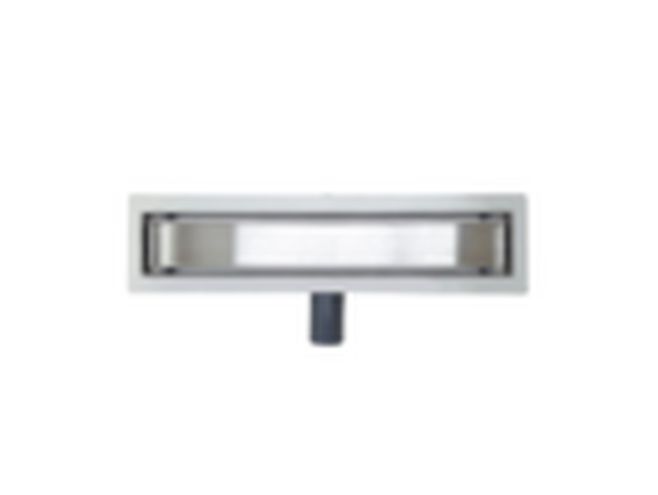 Линейный душевой трап SANTREK AQUA  B-70400 нерж 70*400мм (горизонтальный выпуск 360 гр, ф40) (решетка щелевая, под плитку) сухой затвор и гидрозатвор