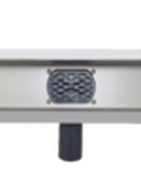 Линейный душевой трап SANTREK AQUA  B-70400 нерж 70*400мм (горизонтальный выпуск 360 гр, ф40) (решетка щелевая, под плитку) сухой затвор и гидрозатвор