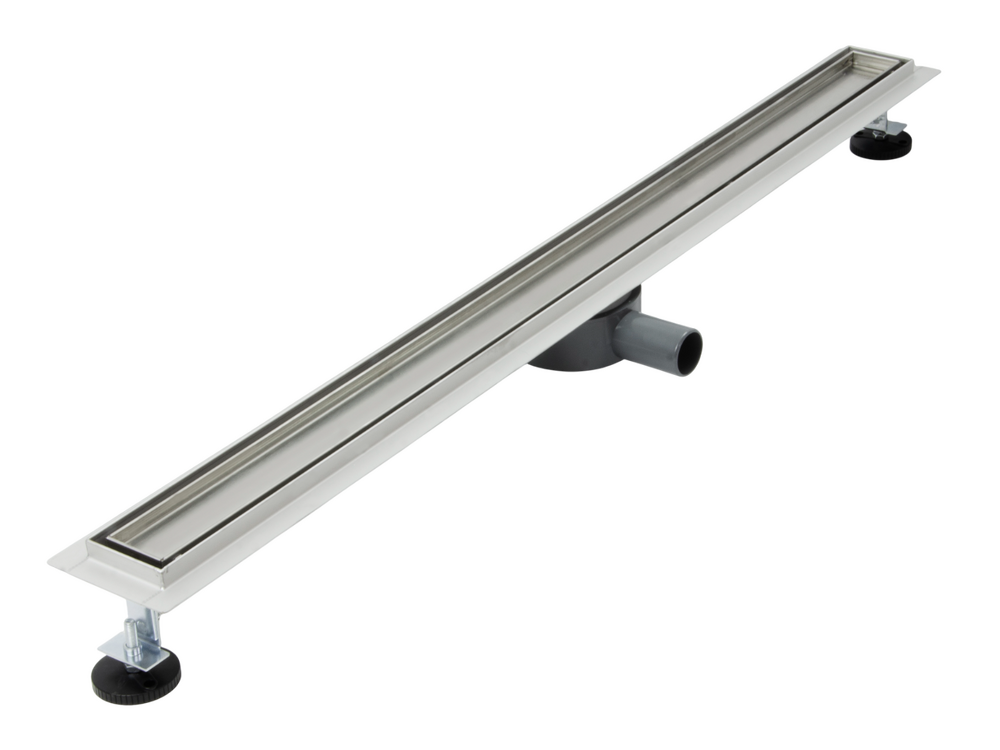 Линейный душевой трап SANTREK AQUA  B-701000 нерж 70*1000мм (горизонтальный выпуск 360 гр, ф40)(решетка щелевая, под плитку)сухой затвор и гидрозатвор