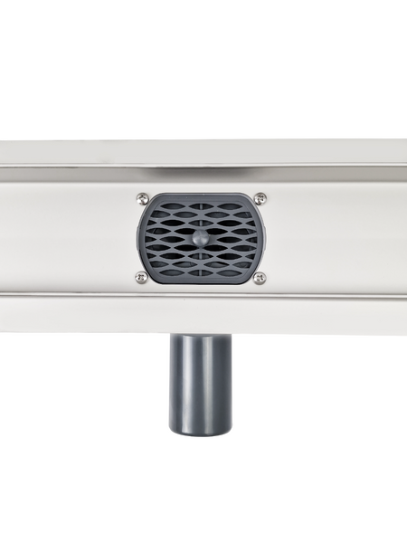 Линейный душевой трап SANTREK AQUA  B-701000 нерж 70*1000мм (горизонтальный выпуск 360 гр, ф40)(решетка щелевая, под плитку)сухой затвор и гидрозатвор