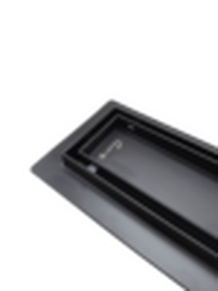 Линейный душевой трап SANTREK AQUA  B-70500 BLACK нерж 70*500мм (горизонт выпуск 360 гр, ф40) (решетка щелевая, под плитку) сухой затвор и гидрозатвор
