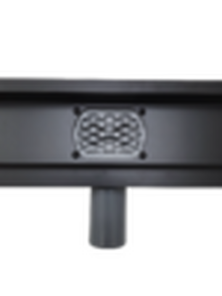 Линейный душевой трап SANTREK AQUA  B-70500 BLACK нерж 70*500мм (горизонт выпуск 360 гр, ф40) (решетка щелевая, под плитку) сухой затвор и гидрозатвор