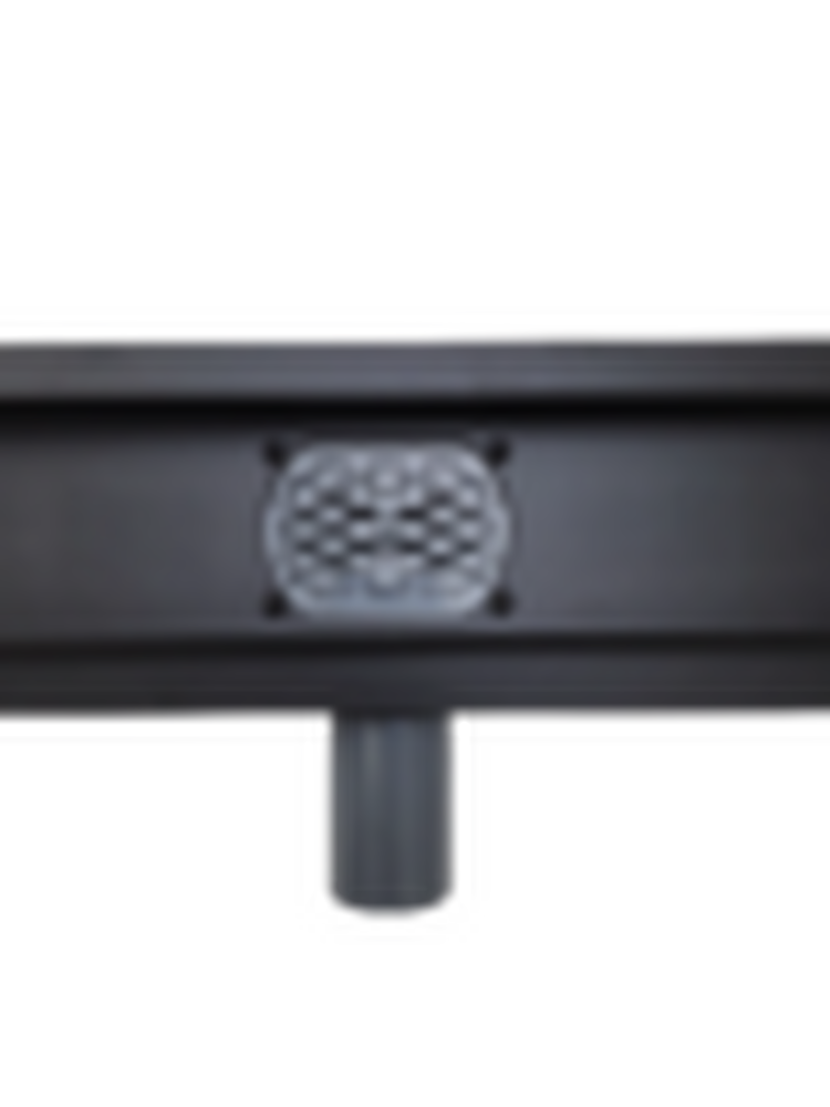 Линейный душевой трап SANTREK  B-70600 BLACK нерж 70*600мм (горизонт выпуск 360 гр, ф40) (решетка щелевая, под плитку) сухой затвор и гидрозатвор