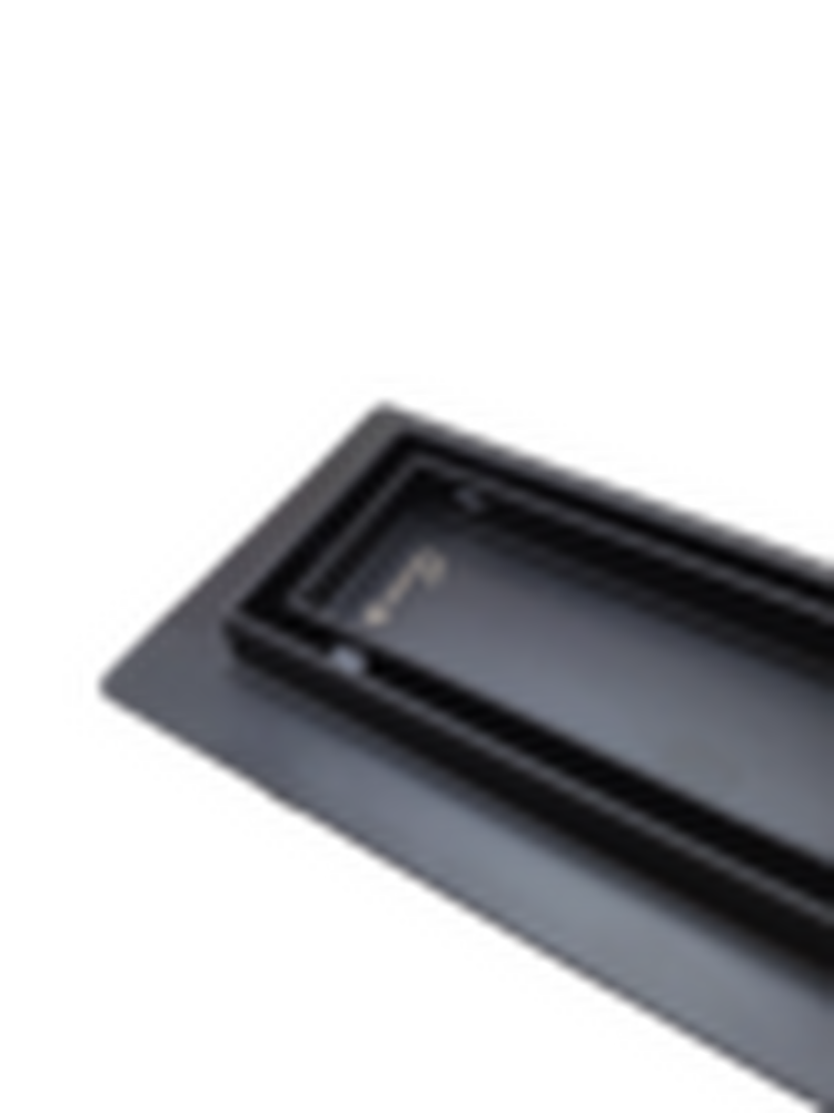 Линейный душевой трап SANTREK  B-70600 BLACK нерж 70*600мм (горизонт выпуск 360 гр, ф40) (решетка щелевая, под плитку) сухой затвор и гидрозатвор