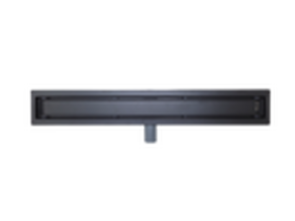 Линейный душевой трап SANTREK  B-70700 BLACK нерж 70*700мм (горизонт выпуск 360 гр, ф40) (решетка щелевая, под плитку) сухой затвор и гидрозатвор