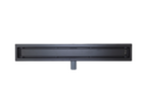 Линейный душевой трап SANTREK  B-70700 BLACK нерж 70*700мм (горизонт выпуск 360 гр, ф40) (решетка щелевая, под плитку) сухой затвор и гидрозатвор