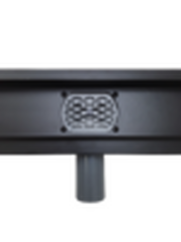 Линейный душевой трап SANTREK  B-70700 BLACK нерж 70*700мм (горизонт выпуск 360 гр, ф40) (решетка щелевая, под плитку) сухой затвор и гидрозатвор