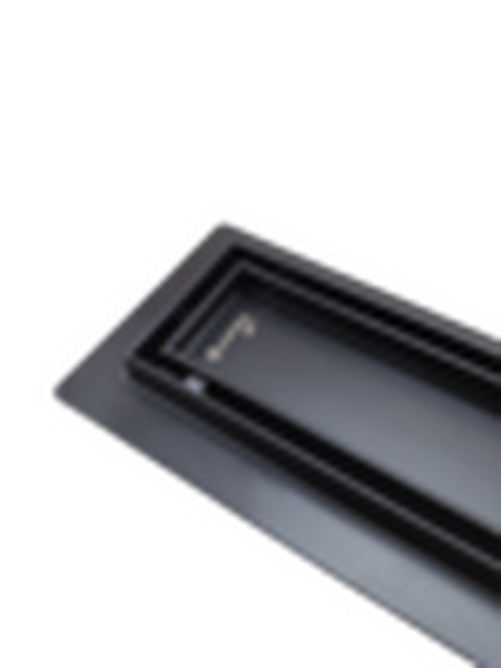 Линейный душевой трап SANTREK  B-70800 BLACK нерж 70*800мм (горизонт выпуск 360 гр, ф40) (решетка щелевая, под плитку) сухой затвор и гидрозатвор