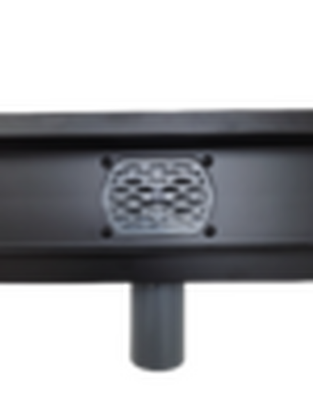 Линейный душевой трап SANTREK  B-70800 BLACK нерж 70*800мм (горизонт выпуск 360 гр, ф40) (решетка щелевая, под плитку) сухой затвор и гидрозатвор