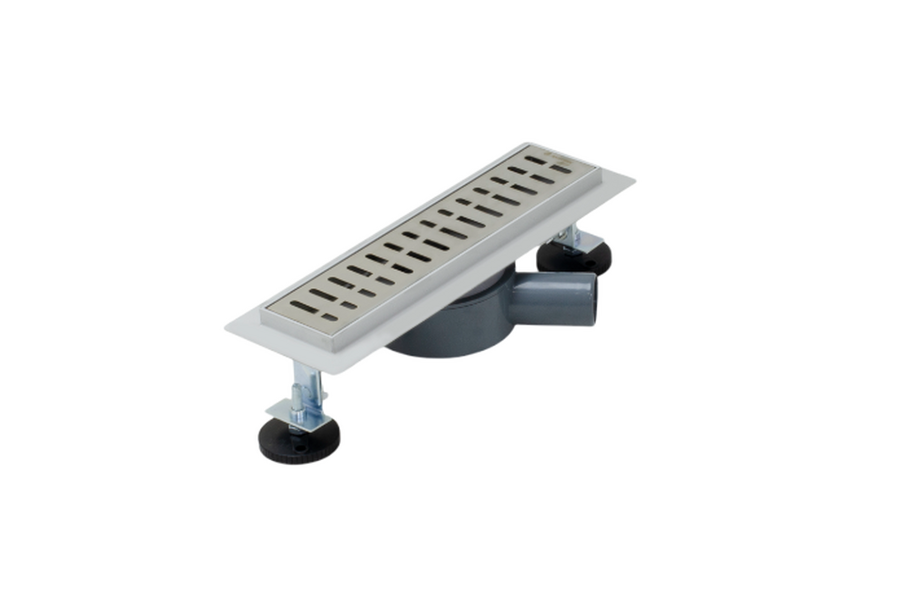 Линейный душевой трап SANTREK  С-70300 нерж 70*300мм (горизонтальный выпуск 360 гр, ф40) сухой затвор и гидрозатвор