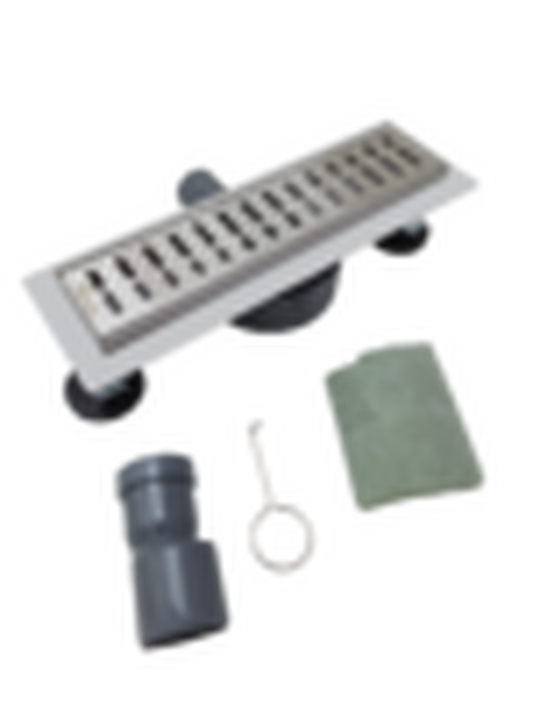 Линейный душевой трап SANTREK  С-70400 нерж 70*400мм (горизонтальный выпуск 360 гр, ф40) сухой затвор и гидрозатвор