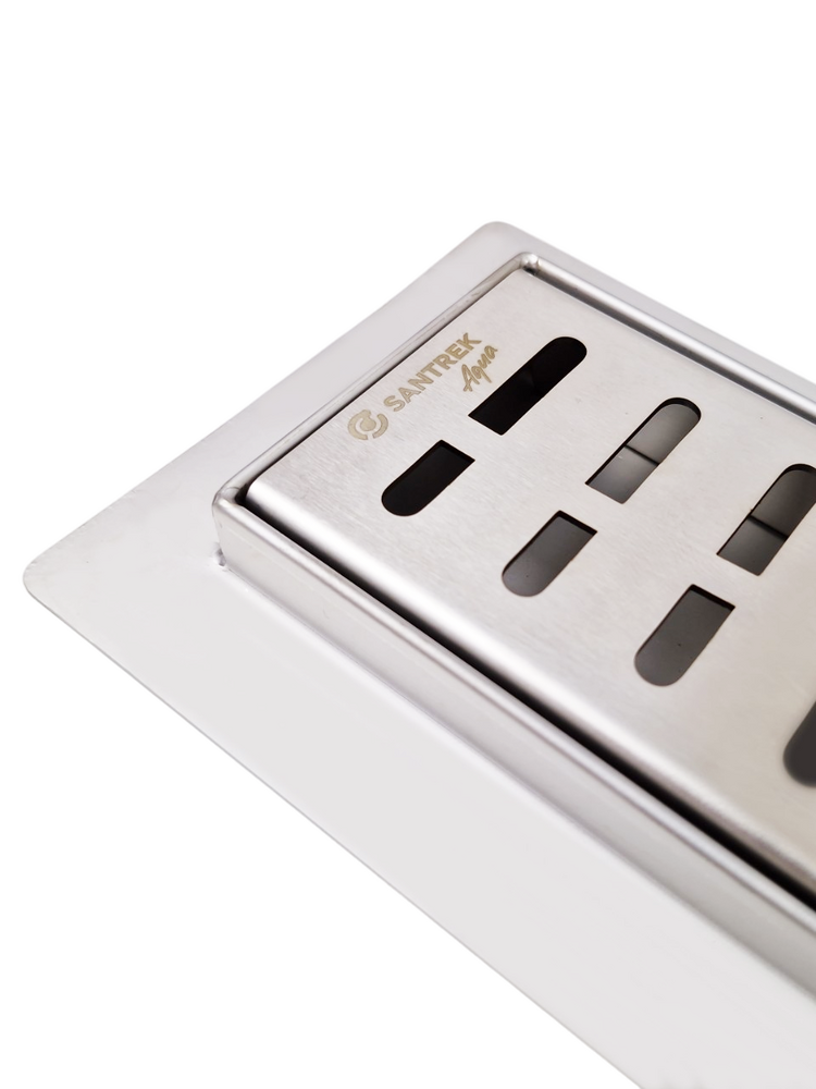 Линейный душевой трап SANTREK AQUA  С-701000 нерж 70*1000мм (горизонтальный выпуск 360 гр, ф40) сухой затвор и гидрозатвор