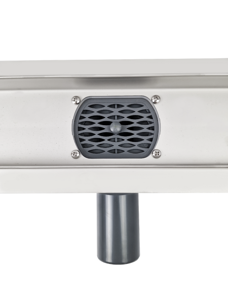 Линейный душевой трап SANTREK AQUA  С-701000 нерж 70*1000мм (горизонтальный выпуск 360 гр, ф40) сухой затвор и гидрозатвор