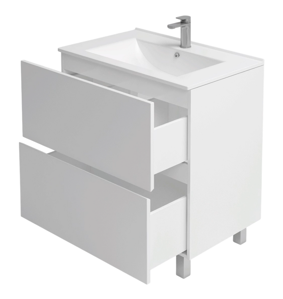 Подстолье Holler "Charm-80" (белый) 2 ящика под раковину "Holler E80" 805х800х450