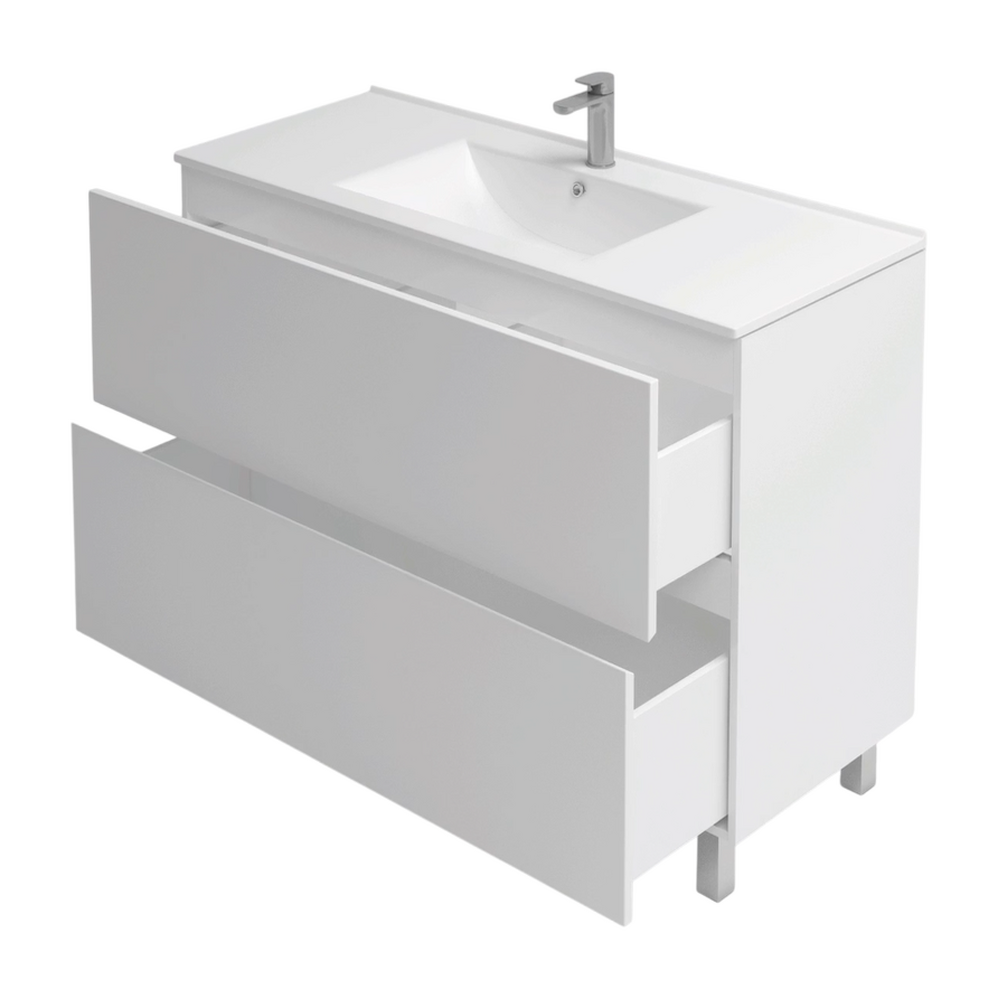 Подстолье Holler "Charm-100" (белый) 2 ящика под раковину "Holler E100" 1010х800х450