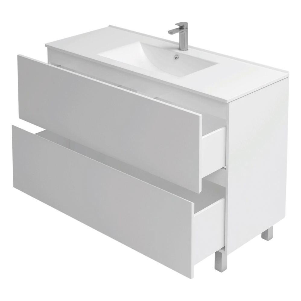 Подстолье Holler "Charm-120" (белый) 2 ящика под раковину "Holler E120" 1205х800х450