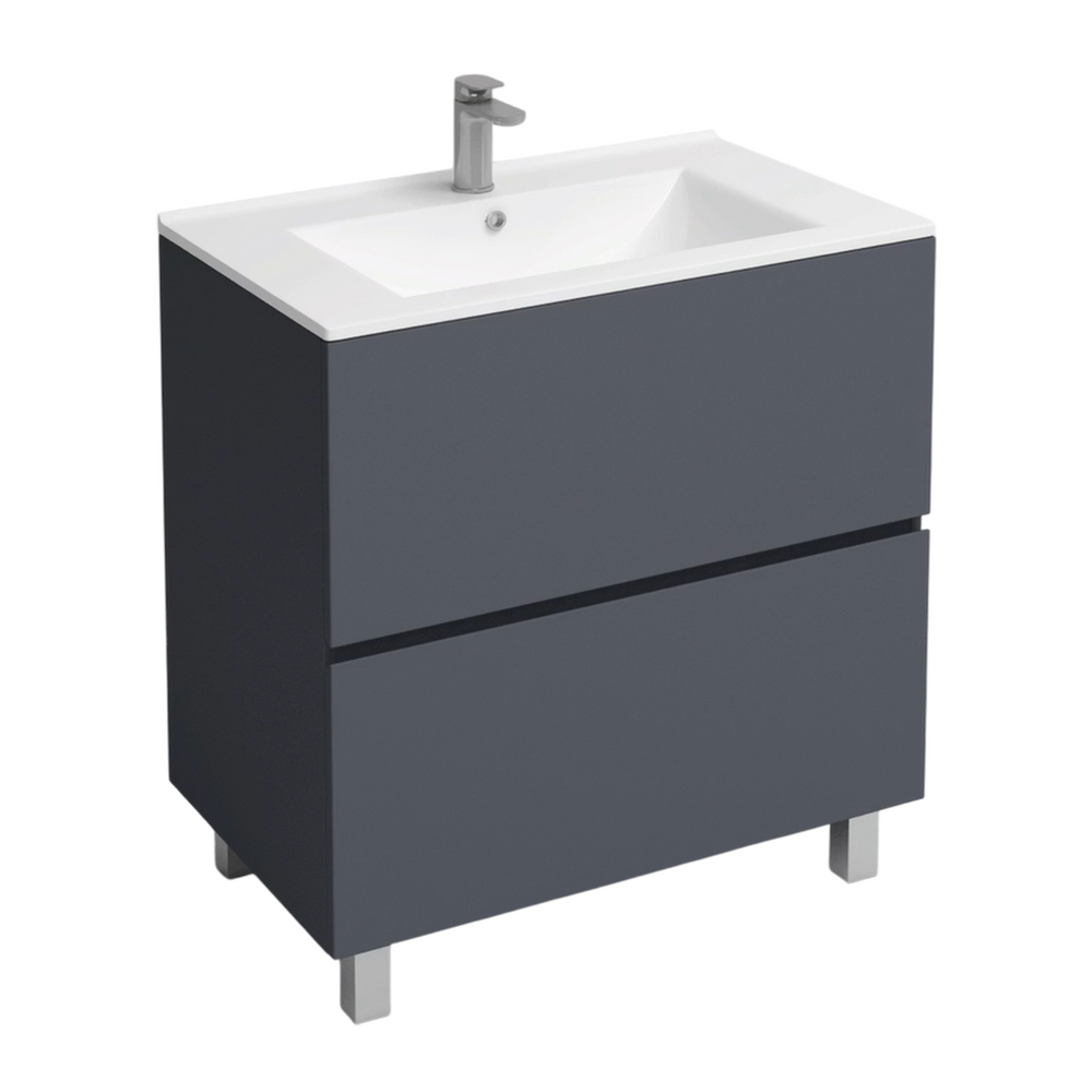 Подстолье Holler "Charm-80" (графит) 2 ящика под раковину "Holler E80" 805х800х450