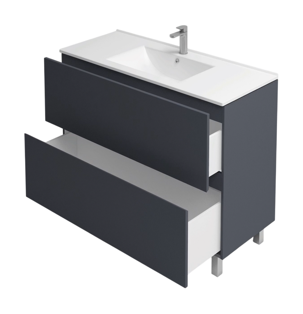 Подстолье Holler "Charm-90" (графит) 2 ящика под раковину "Holler E90" 905х800х450