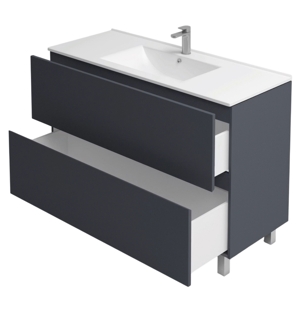 Подстолье Holler "Charm-120" (графит) 2 ящика под раковину "Holler E120" 1205х800х450
