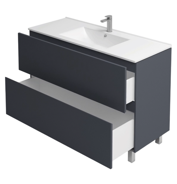 Подстолье Holler "Charm-120" (графит) 2 ящика под раковину "Holler E120" 1205х800х450