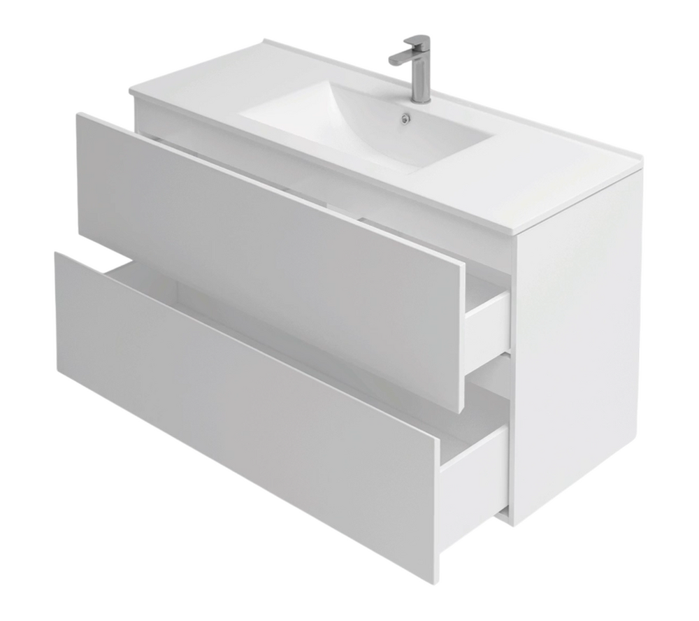 Подстолье подвесное Holler "Charm-90" (белый) 2 ящика под раковину "Holler E90" 905х600х450