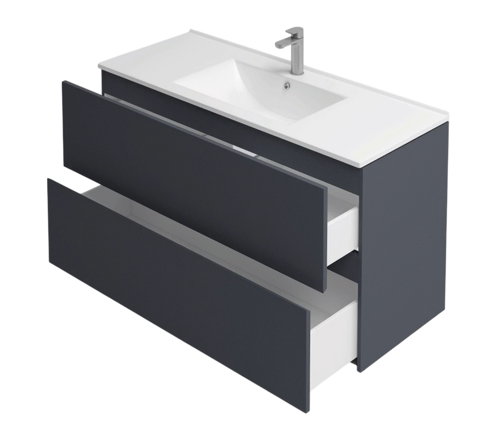 Подстолье подвесное Holler "Charm-90" (графит) 2 ящика под раковину "Holler E90" 905х600х450