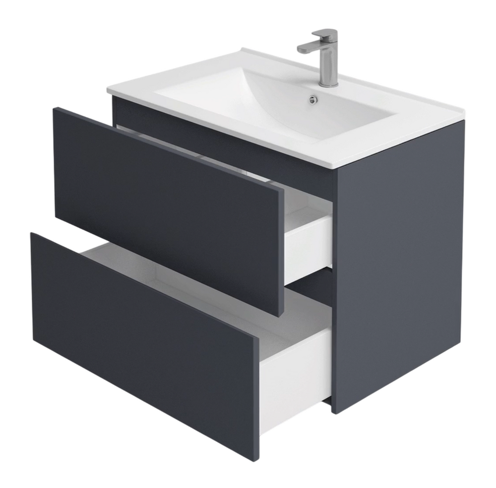 Подстолье подвесное Holler "Charm-80" (графит) 2 ящика под раковину "Holler E80" 805х600х450