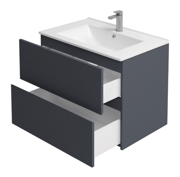 Подстолье подвесное Holler "Charm-80" (графит) 2 ящика под раковину "Holler E80" 805х600х450