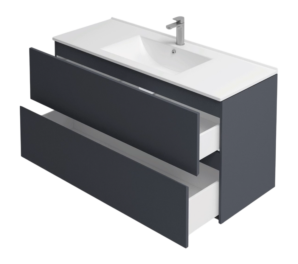 Подстолье подвесное Holler "Charm-100" (графит) 2 ящика под раковину "Holler E100" 1010х600х450