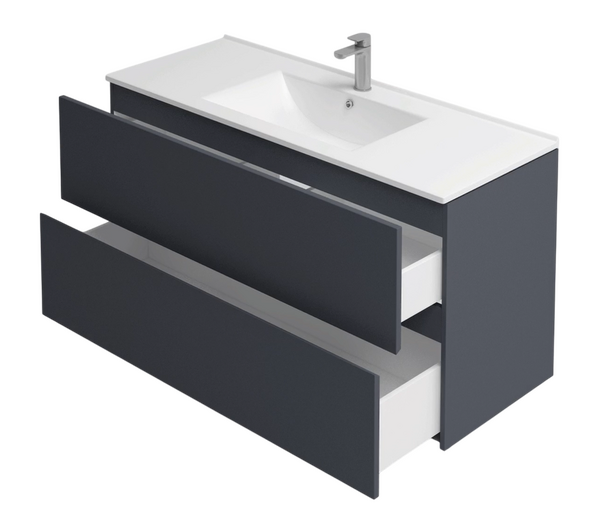 Подстолье подвесное Holler "Charm-100" (графит) 2 ящика под раковину "Holler E100" 1010х600х450