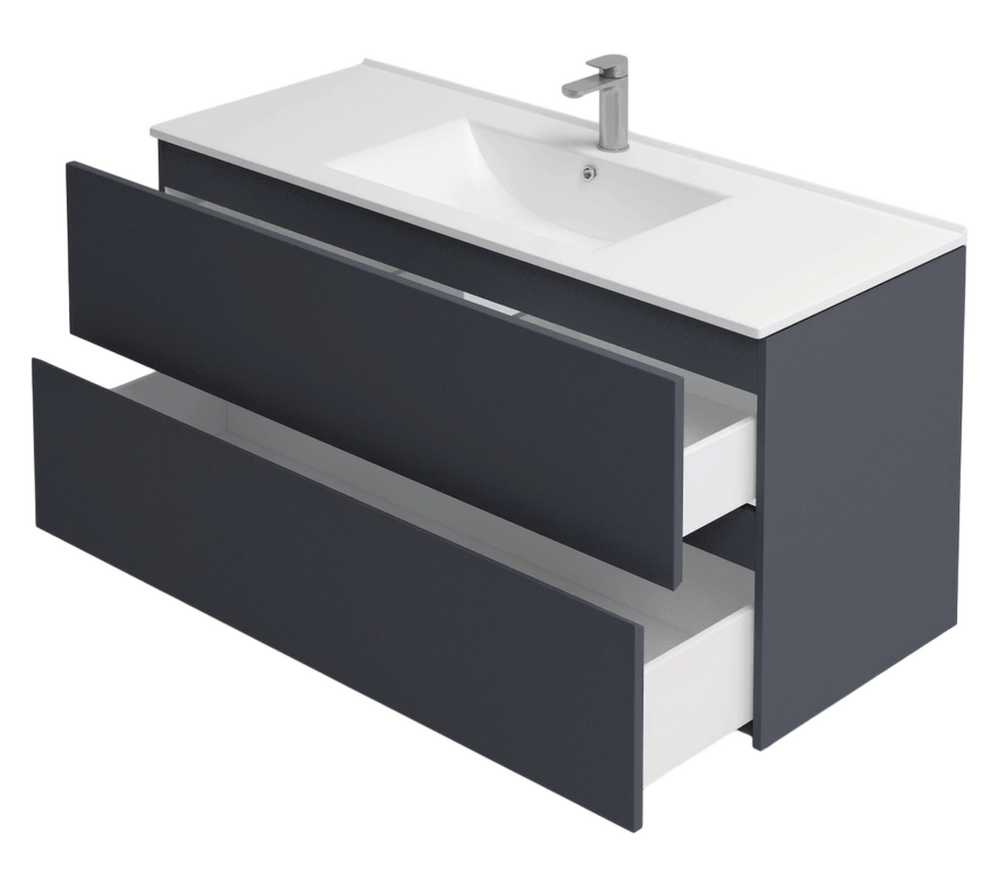 Подстолье подвесное Holler "Charm-120" (графит) 2 ящика под раковину "Holler E120" 1205х600х450