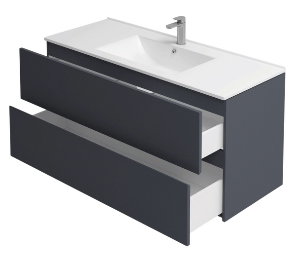 Подстолье подвесное Holler "Charm-120" (графит) 2 ящика под раковину "Holler E120" 1205х600х450