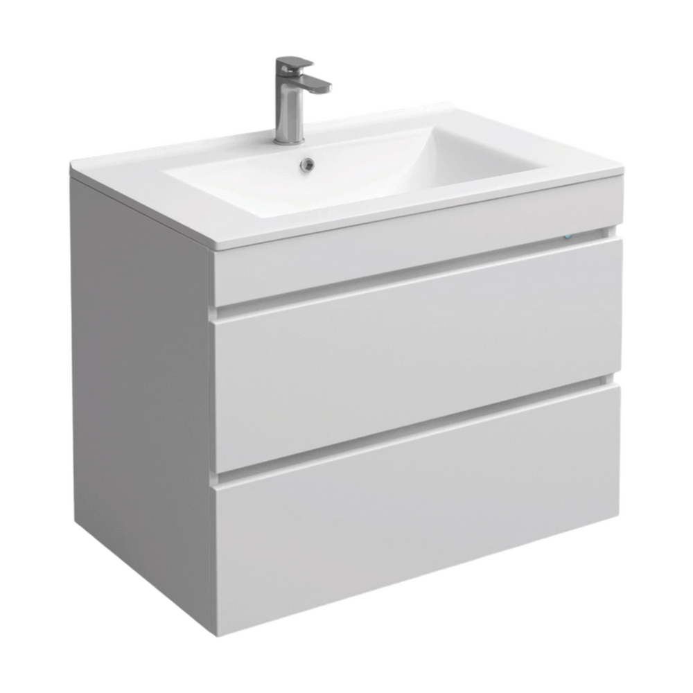 Подстолье подвесное Holler "Aura-80" (белый) с подсветкой 2 ящика под раковину "Holler E80" 812х580х450