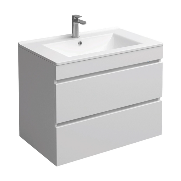 Подстолье подвесное Holler "Aura-80" (белый) с подсветкой 2 ящика под раковину "Holler E80" 812х580х450