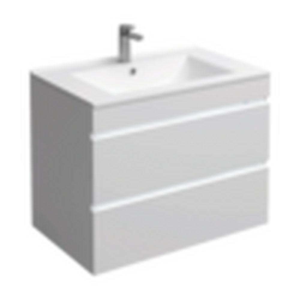 Подстолье подвесное Holler "Aura-80" (белый) с подсветкой 2 ящика под раковину "Holler E80" 812х580х450