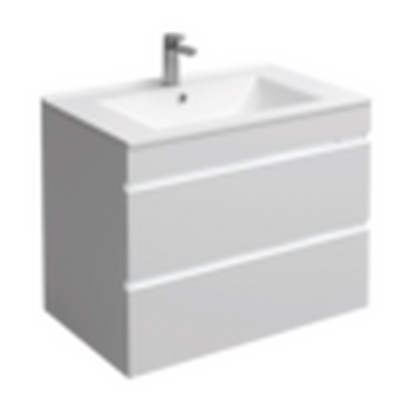 Подстолье подвесное Holler "Aura-80" (белый) с подсветкой 2 ящика под раковину "Holler E80" 812х580х450