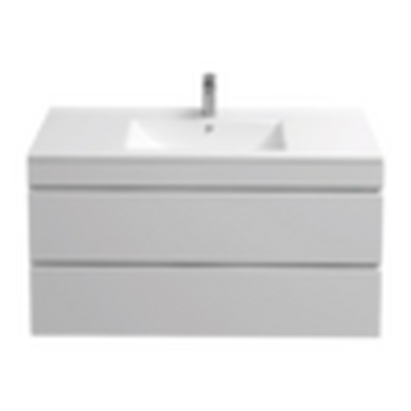 Подстолье подвесное Holler "Aura-90" (белый) с подсветкой 2 ящика под раковину "Holler E90" 912х580х450