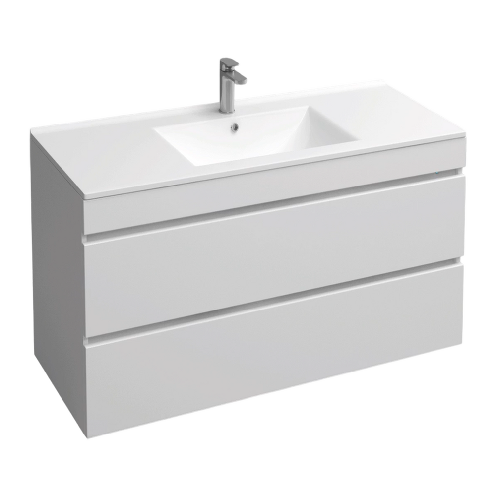 Подстолье подвесное Holler "Aura-90" (белый) с подсветкой 2 ящика под раковину "Holler E90" 912х580х450