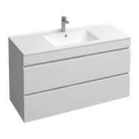 Подстолье подвесное Holler "Aura-90" (белый) с подсветкой 2 ящика под раковину "Holler E90" 912х580х450