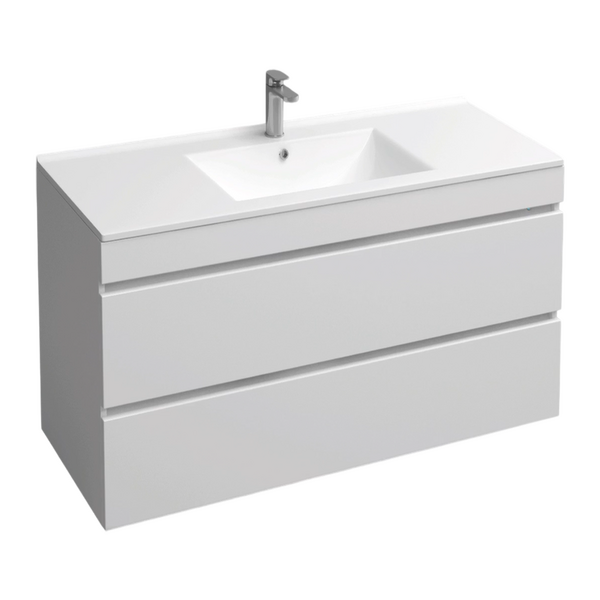 Подстолье подвесное Holler "Aura-90" (белый) с подсветкой 2 ящика под раковину "Holler E90" 912х580х450