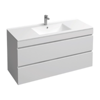 Подстолье подвесное Holler "Aura-100" (белый) с подсветкой 2 ящика под раковину "Holler E100" 1012х580х450