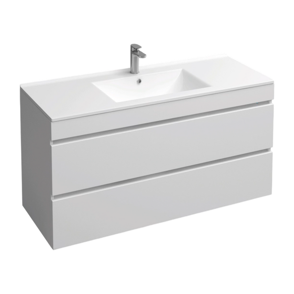 Подстолье подвесное Holler "Aura-100" (белый) с подсветкой 2 ящика под раковину "Holler E100" 1012х580х450