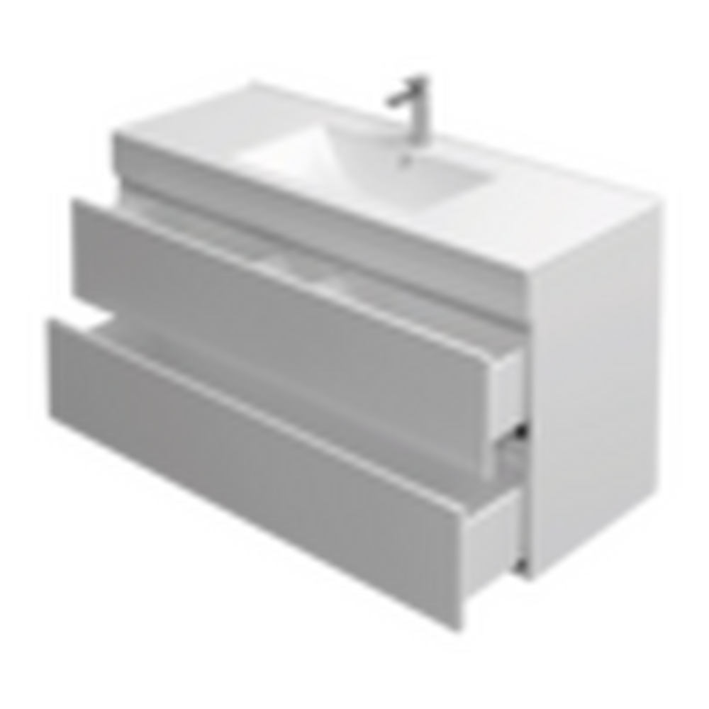 Подстолье подвесное Holler "Aura-100" (белый) с подсветкой 2 ящика под раковину "Holler E100" 1012х580х450