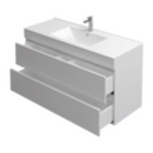 Подстолье подвесное Holler "Aura-100" (белый) с подсветкой 2 ящика под раковину "Holler E100" 1012х580х450