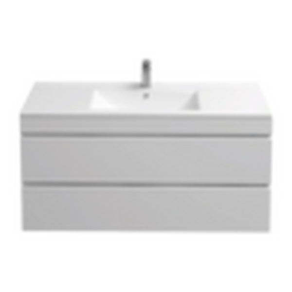 Подстолье подвесное Holler "Aura-100" (белый) с подсветкой 2 ящика под раковину "Holler E100" 1012х580х450