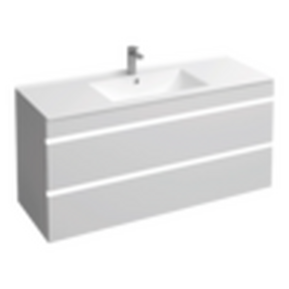 Подстолье подвесное Holler "Aura-120" (белый) с подсветкой 2 ящика под раковину "Holler E120" 1212х580х450