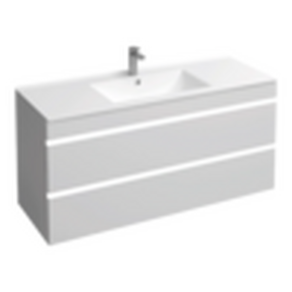 Подстолье подвесное Holler "Aura-120" (белый) с подсветкой 2 ящика под раковину "Holler E120" 1212х580х450