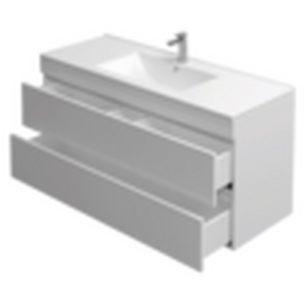 Подстолье подвесное Holler "Aura-120" (белый) с подсветкой 2 ящика под раковину "Holler E120" 1212х580х450