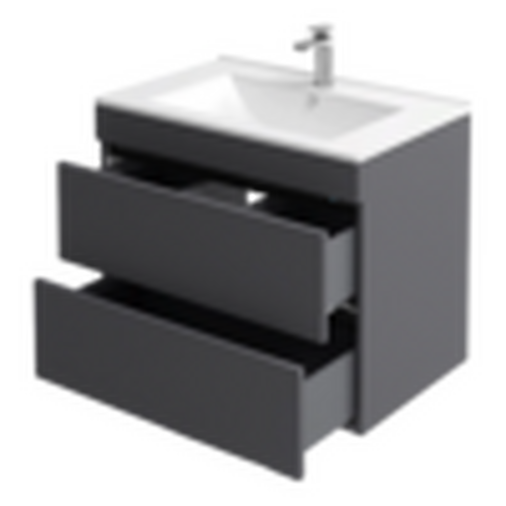 Подстолье подвесное Holler "Aura-80" (графит) с подсветкой 2 ящика под раковину "Holler E80" 812х580х450