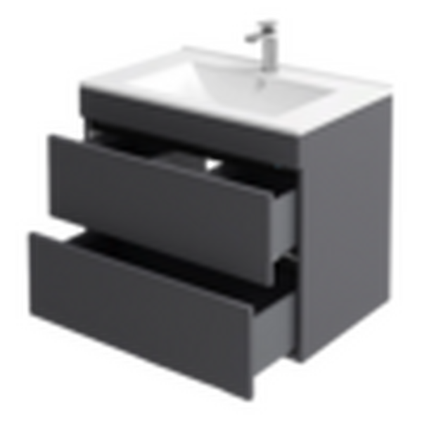 Подстолье подвесное Holler "Aura-80" (графит) с подсветкой 2 ящика под раковину "Holler E80" 812х580х450